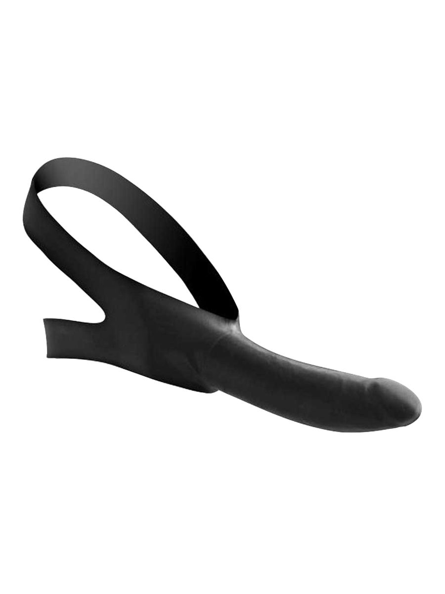 Master Series - Face Strap-On Mundknebel mit Dildo - Schwarz
