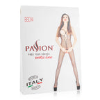 Netz-Catsuit mit offenen Cups - Schwarz