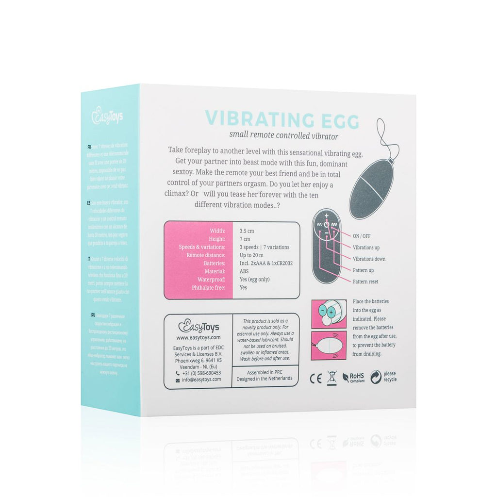 EasyToys - Vibrations-Ei - Mit Fernbedienung 20m Reichweite - Lila