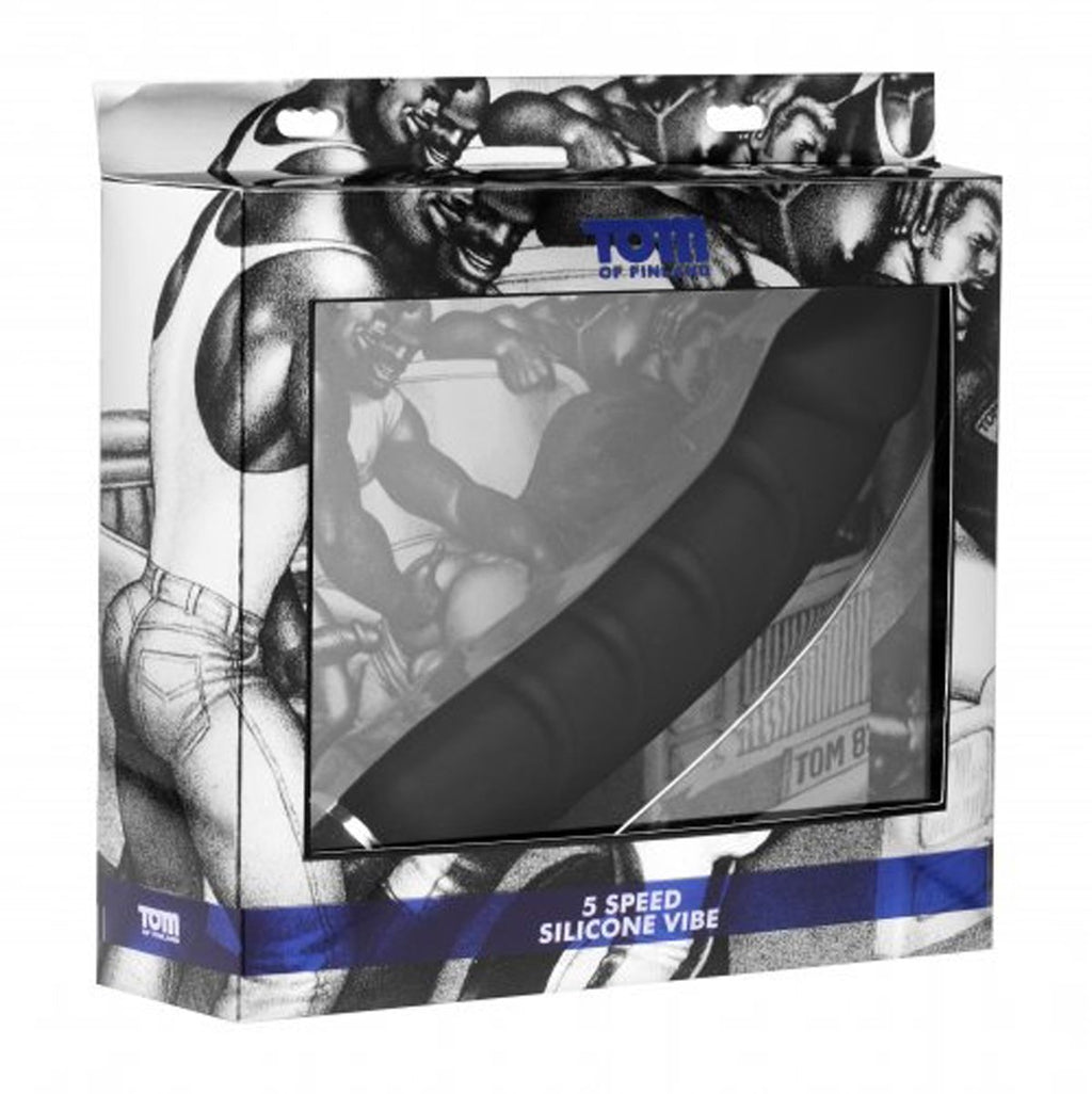 Tom of Finland - Prostatavibrator mit 5 Vibrationsstufen - Silikon mit Rippen