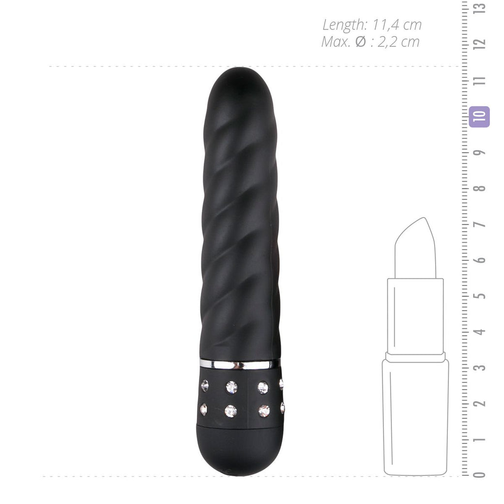 Easytoys - Mini Vibrator mit gedrehten Rillen - Schwarz