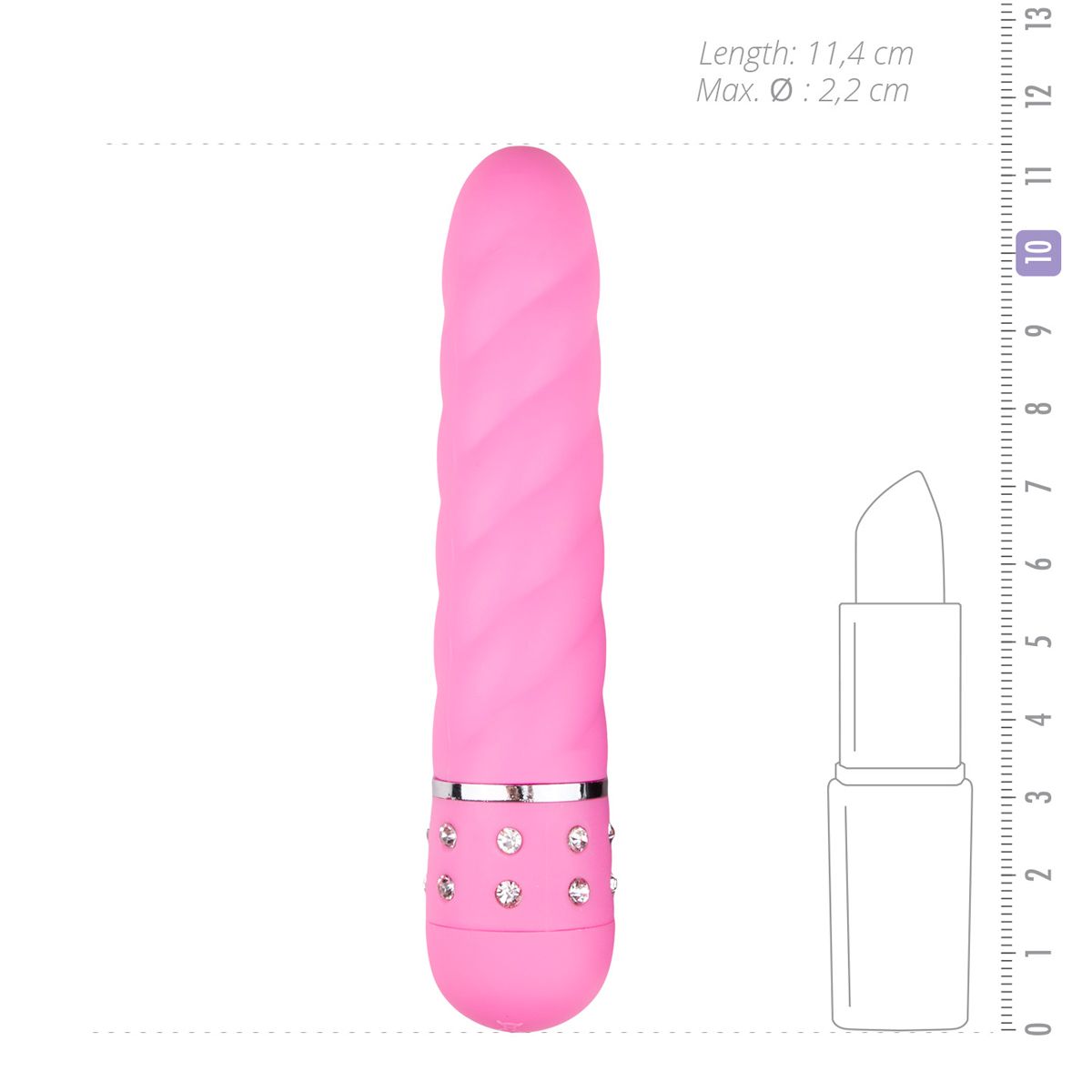 Easytoys - Mini Vibrator mit gedrehten Rillen - Schwarz