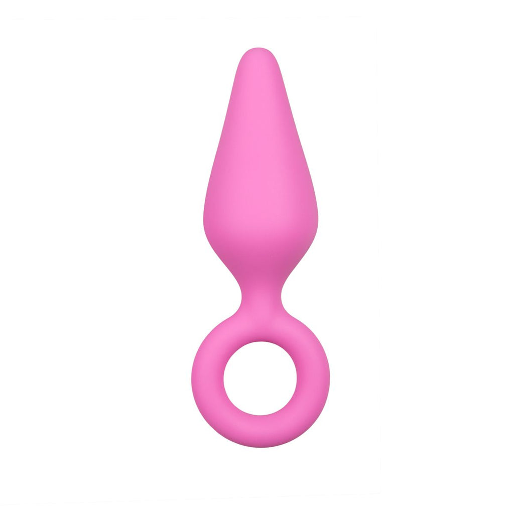 Schwarze Buttplugs mit Zugring - Klein