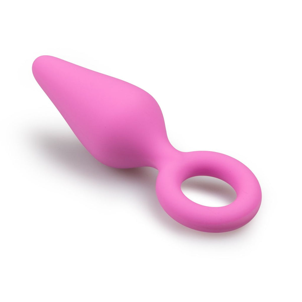 Schwarze Buttplugs mit Zugring - Klein