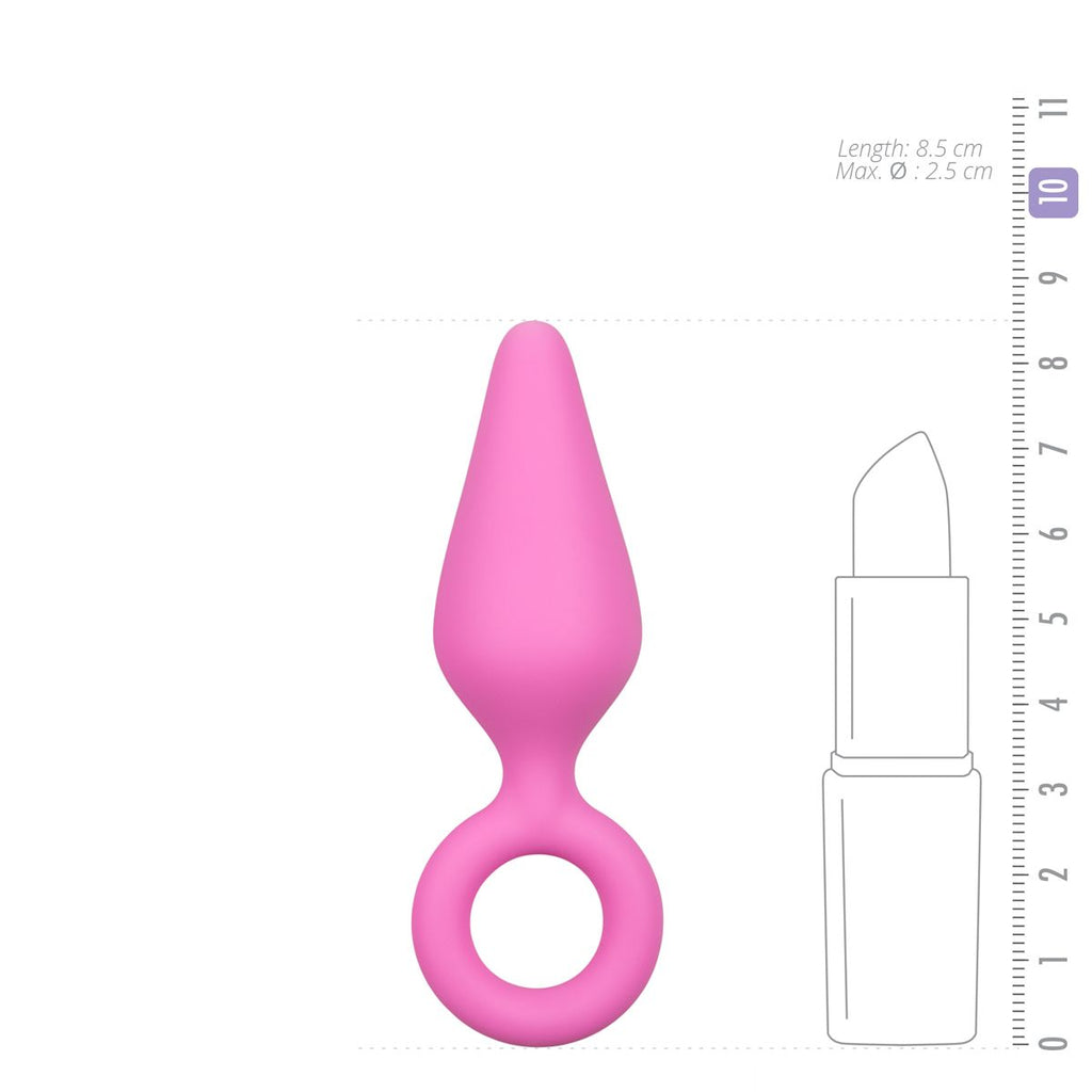 Schwarze Buttplugs mit Zugring - Klein