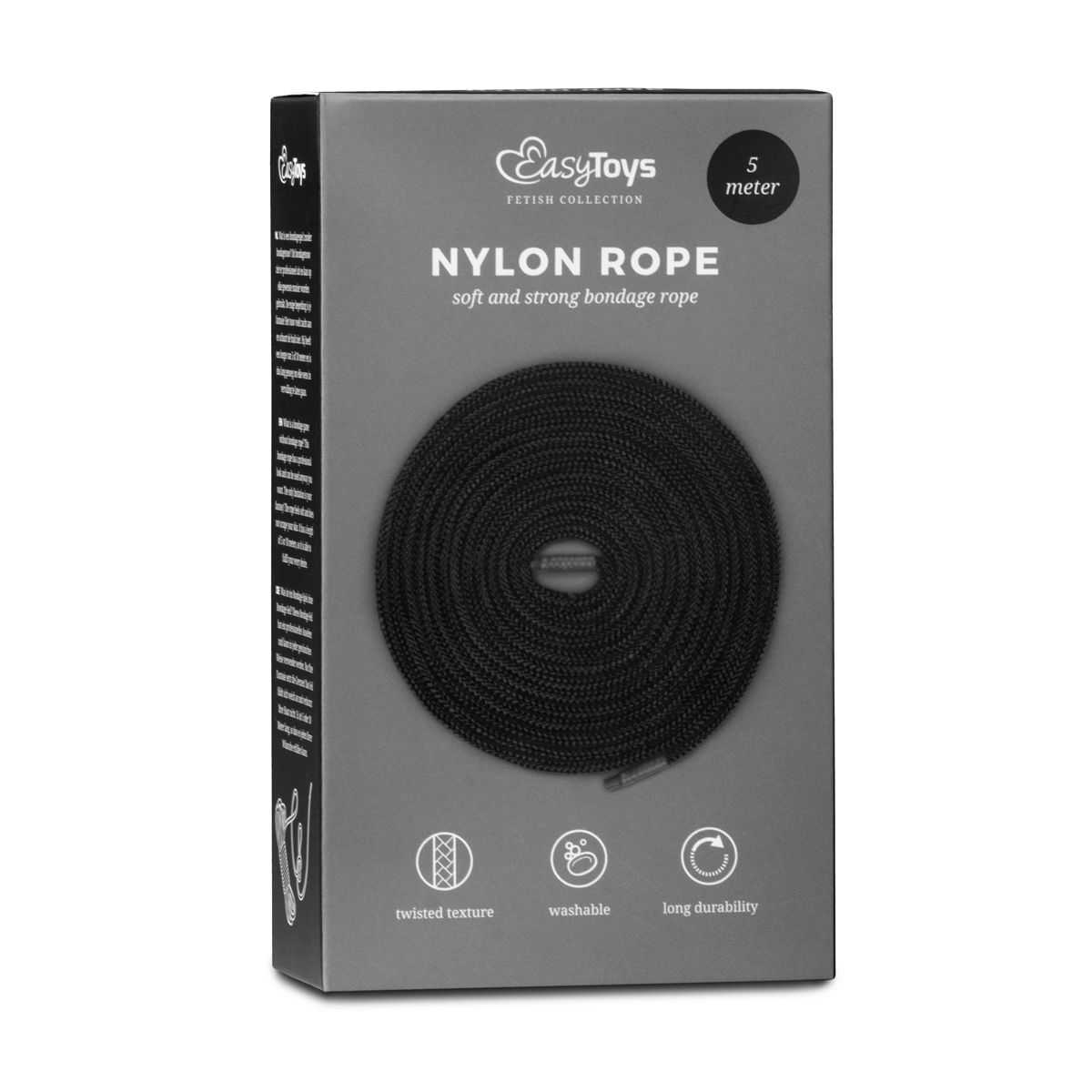 Easytoys Fetish - Schwarzes Bondageseil - 5 m