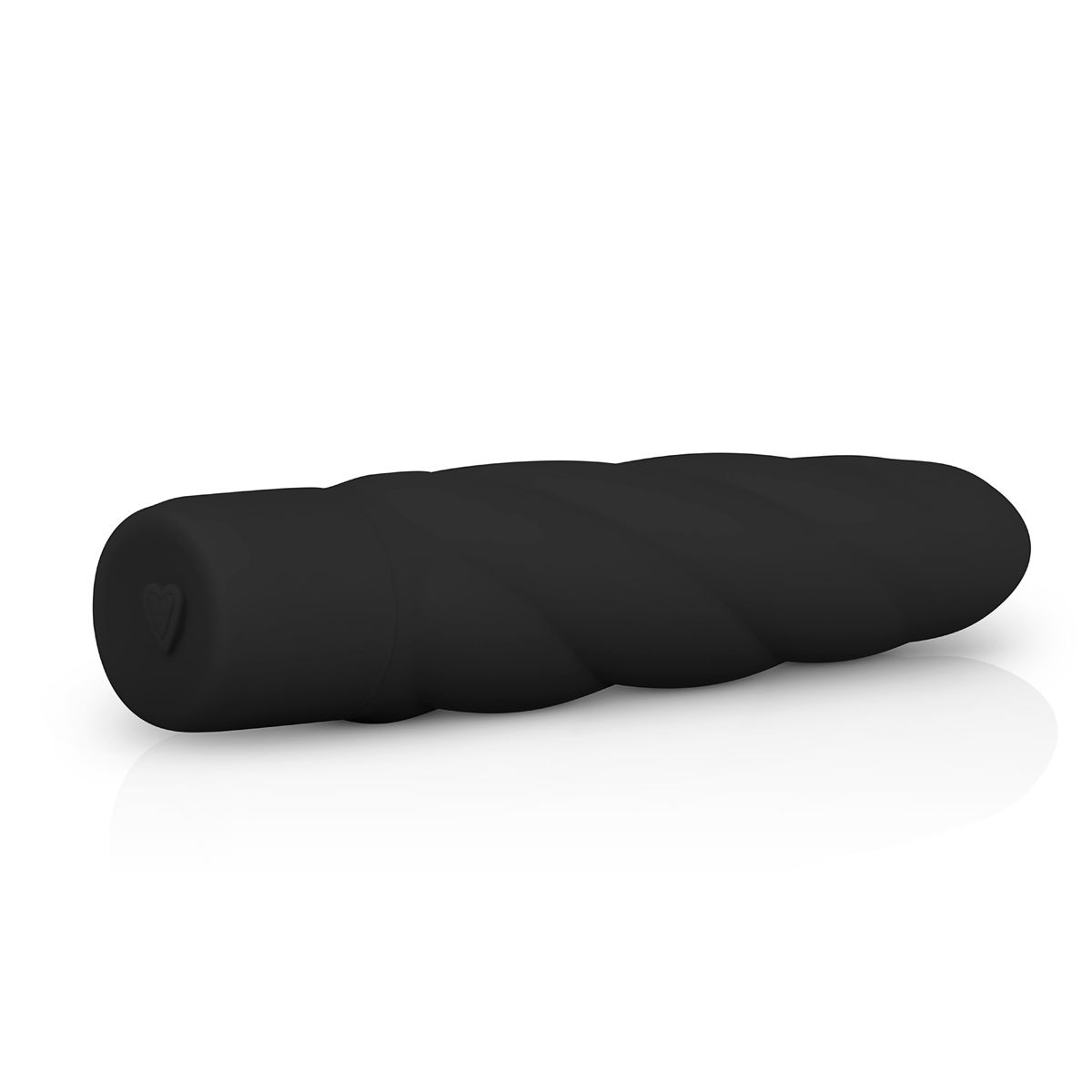 EasyToys - Schwarzer Silikon-Vibrator - Rillen und Runde Spitze