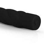 EasyToys - Schwarzer Silikon-Vibrator - Rillen und Runde Spitze