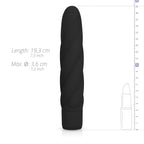 EasyToys - Schwarzer Silikon-Vibrator - Rillen und Runde Spitze