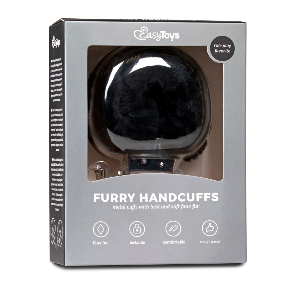Easytoys Fetish - Plüschige Handschellen - Schwarz