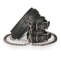 Easytoys Fetish - Lederhalsband mit Handgelenkmanschetten - Schwarz
