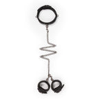 Easytoys Fetish - Lederhalsband mit Handgelenkmanschetten - Schwarz