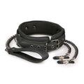 Easytoys Fetish - Lederhalsband mit Nippelketten