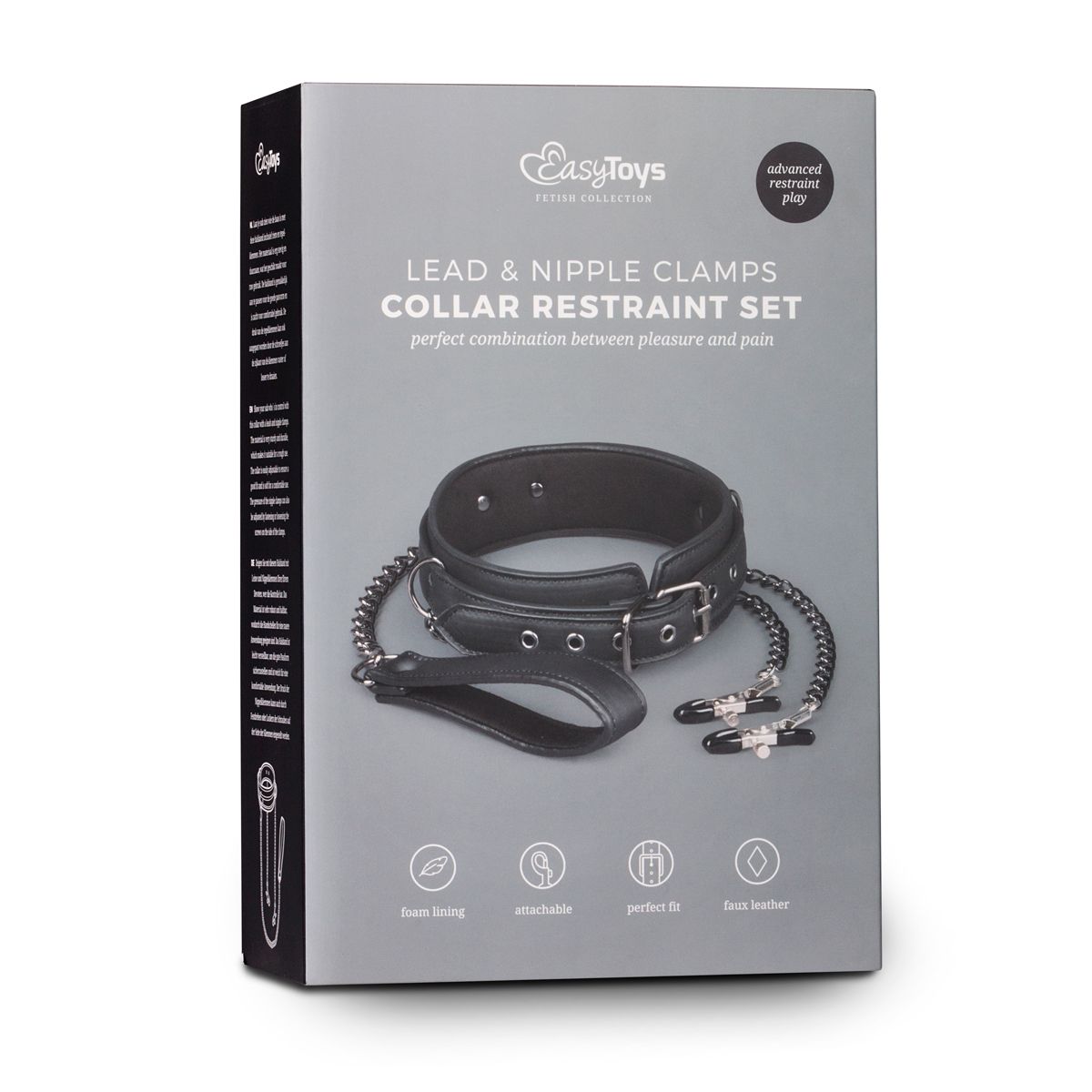 Easytoys Fetish - Lederhalsband mit Nippelketten