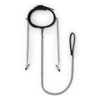 Easytoys Fetish - Lederhalsband mit Nippelketten
