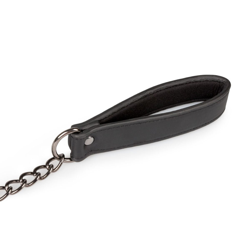 Easytoys Fetish - Lederhalsband mit Nippelketten