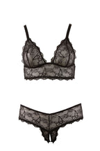 Cottelli Collection - Bra and crotchless G-string