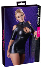 Wetlook-Minikleid schulterfrei