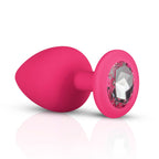 Analplug aus Silikon mit Diamant - Schwarz