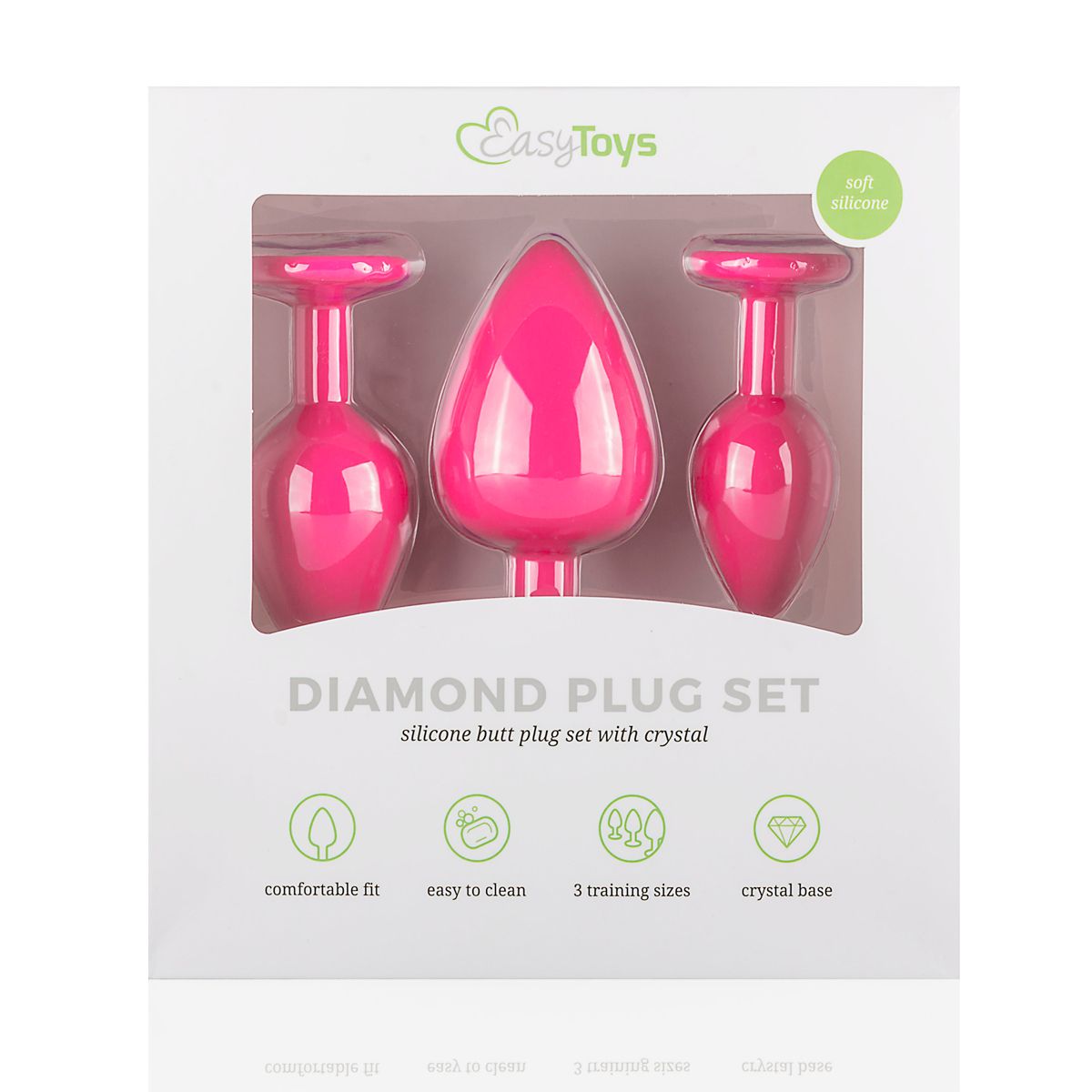 Analplug aus Silikon mit Diamant - Schwarz