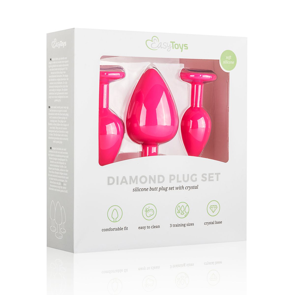 Analplug aus Silikon mit Diamant - Schwarz