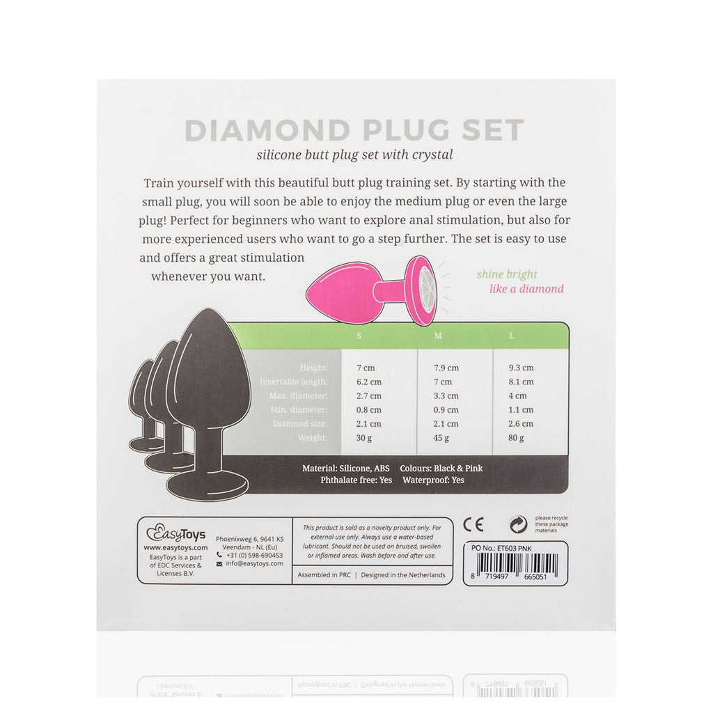 Analplug aus Silikon mit Diamant - Schwarz