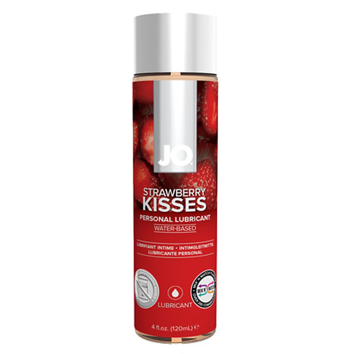 JO H2O Gleitgel Strawberry Kiss mit Erdbeergeschmack, wasserbasiert, 120 ml