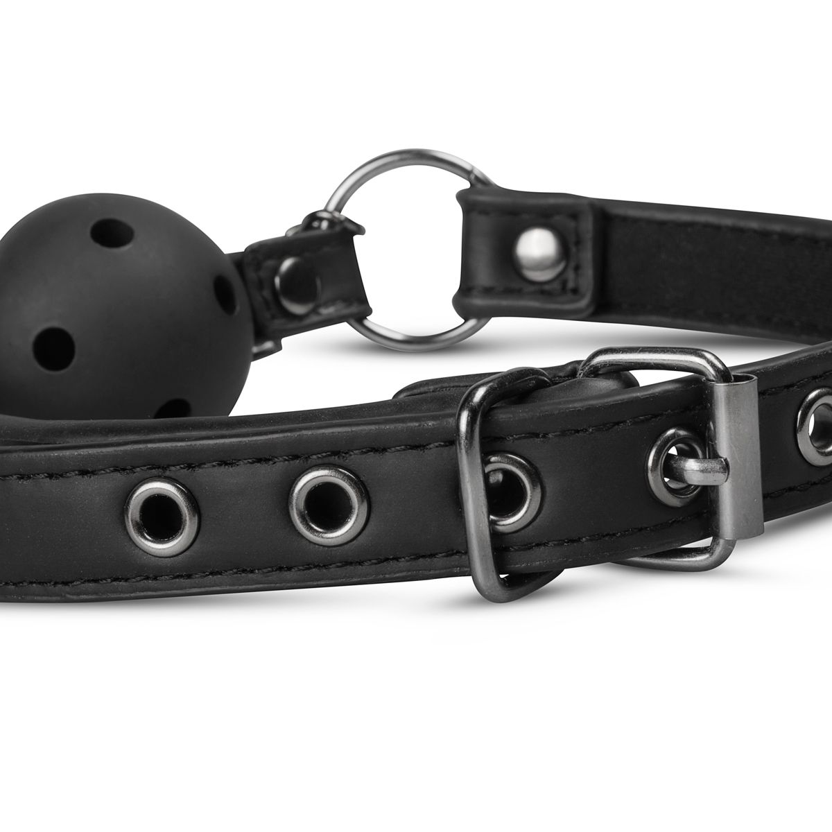 Easytoys Fetish - Offener Ballknebel mit Nippelklemmen