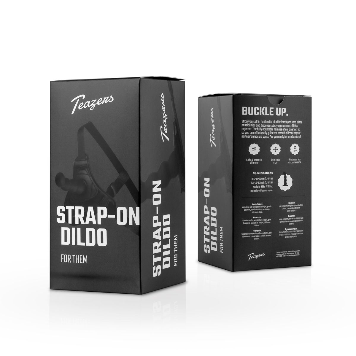 Teazers – Silikon Strap-On Set – Schwarz