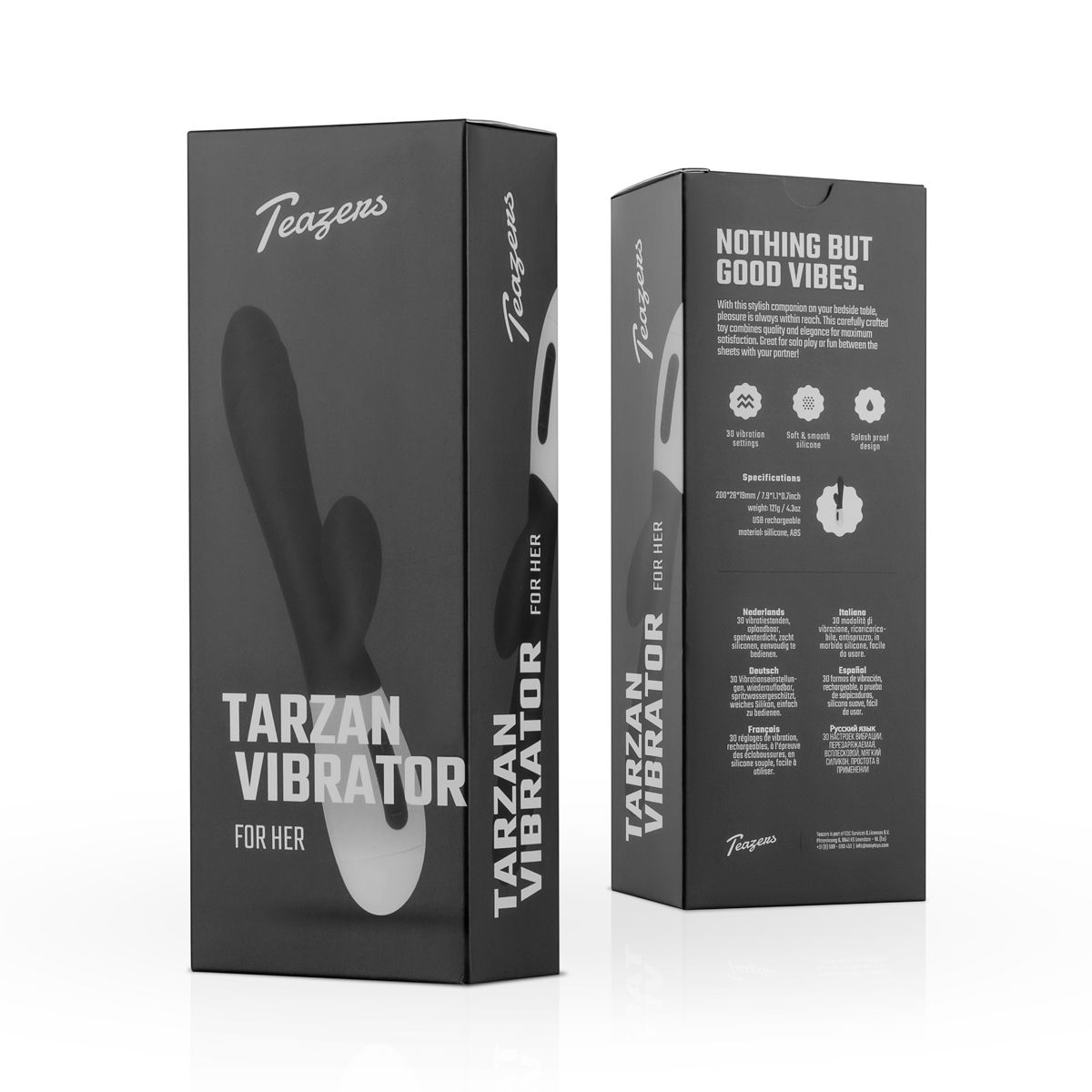 Teazers - Tarzan Vibrator mit G-Punkt und Klitoris Stimulation - Schwarz