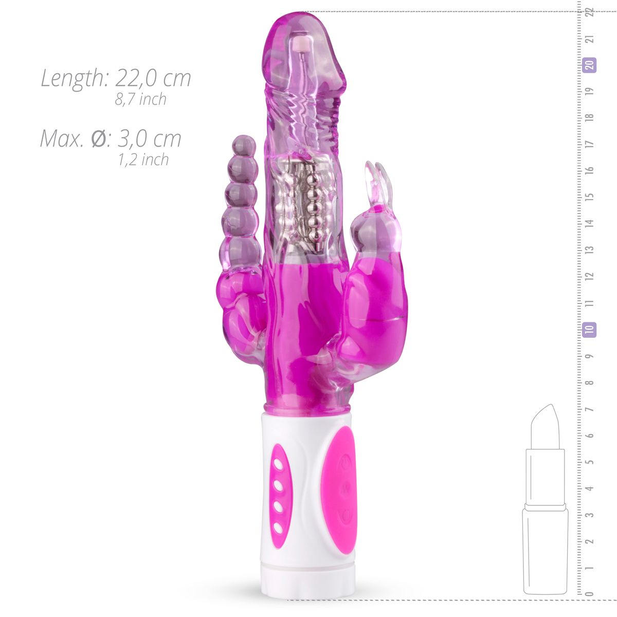 Raving Rabbit - Rabbit-Vibrator mit Klitoris- und Anal-Stimulator - Lila