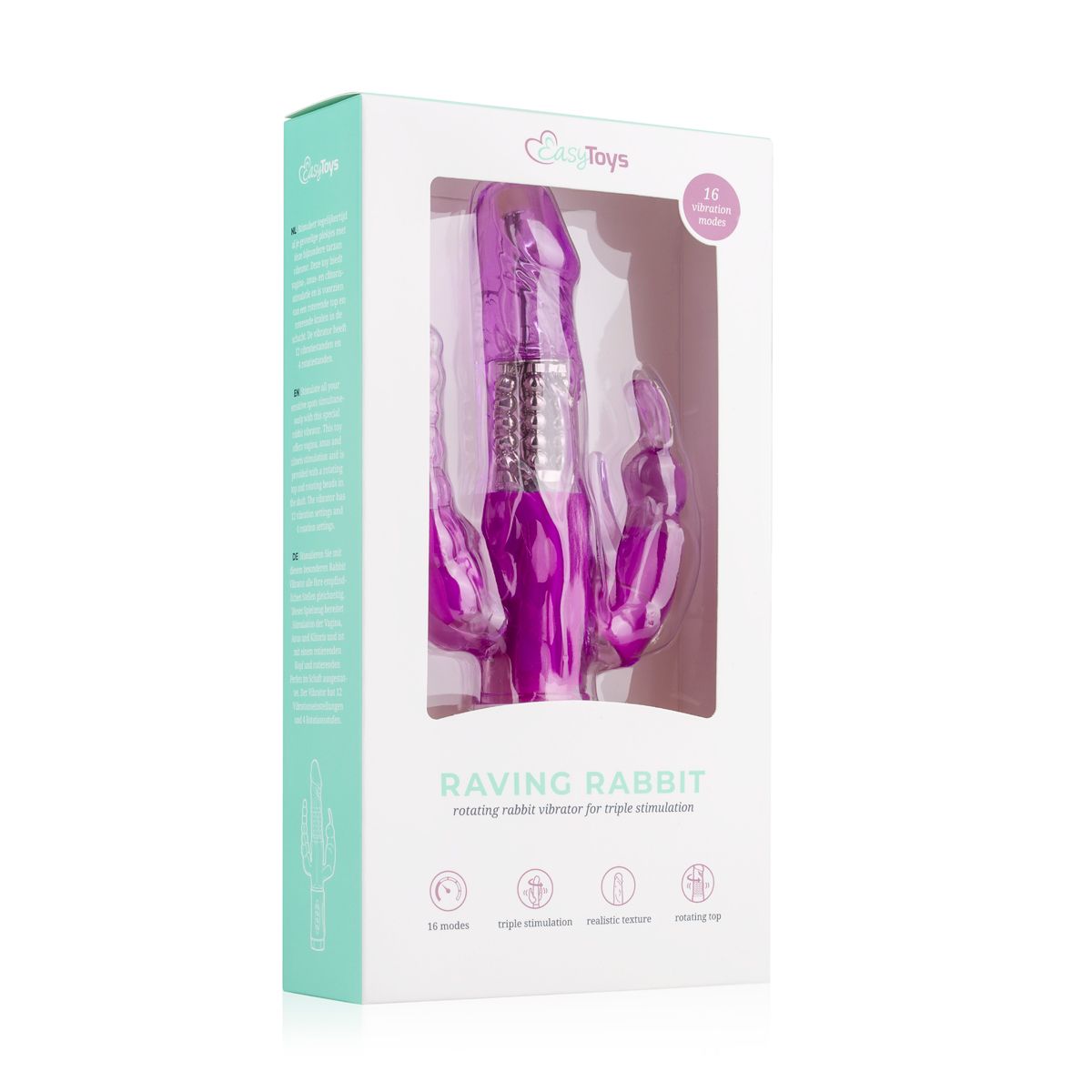 Raving Rabbit - Rabbit-Vibrator mit Klitoris- und Anal-Stimulator - Lila