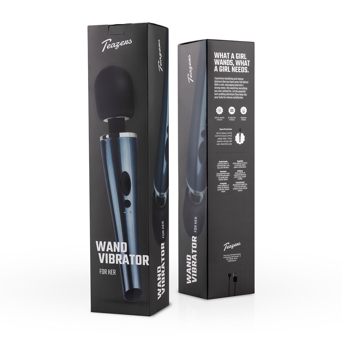 Teazers – Black Lightning Wand Vibrator – Schwarz