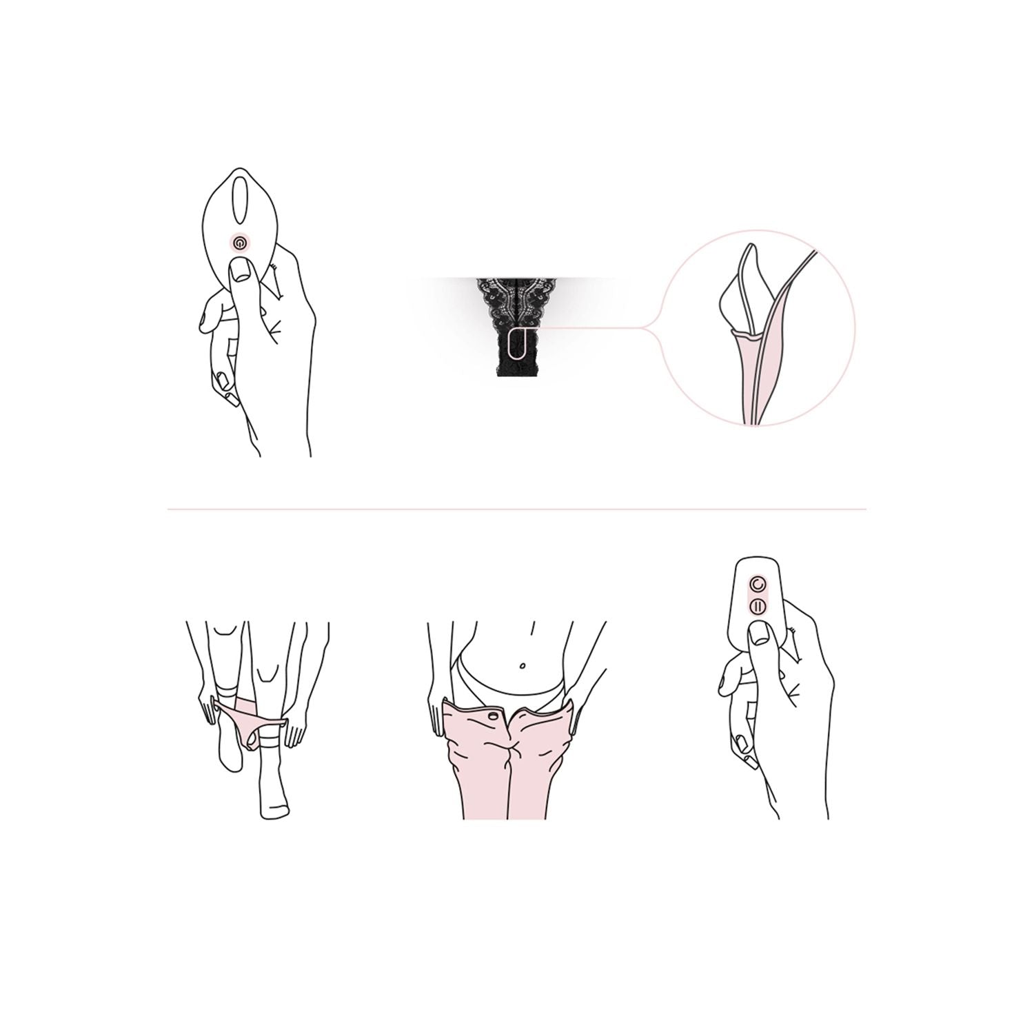 PantyRebel - Vibrations-Slip mit Auflege-Vibrator - 12 Vibrationsstufen und kabelloser Fernbedienung