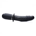 Power Pounder - Großer Schwarzer Dildo mit Vibration und Stoßfunktion - 3 Geschwindigkeitsstufen