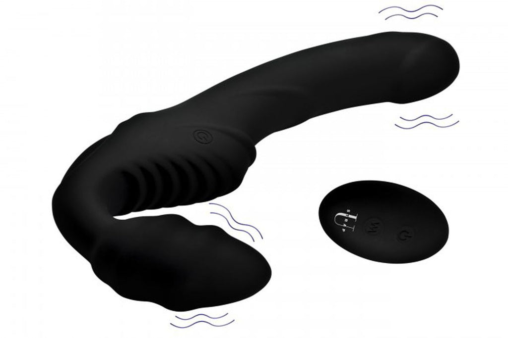 Strap-U - Pro Rider Strapless Strap-on Vibrator - Schwarz
