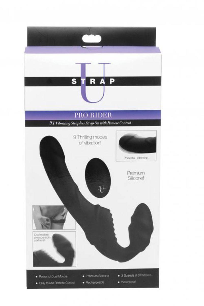 Strap-U - Pro Rider Strapless Strap-on Vibrator - Schwarz