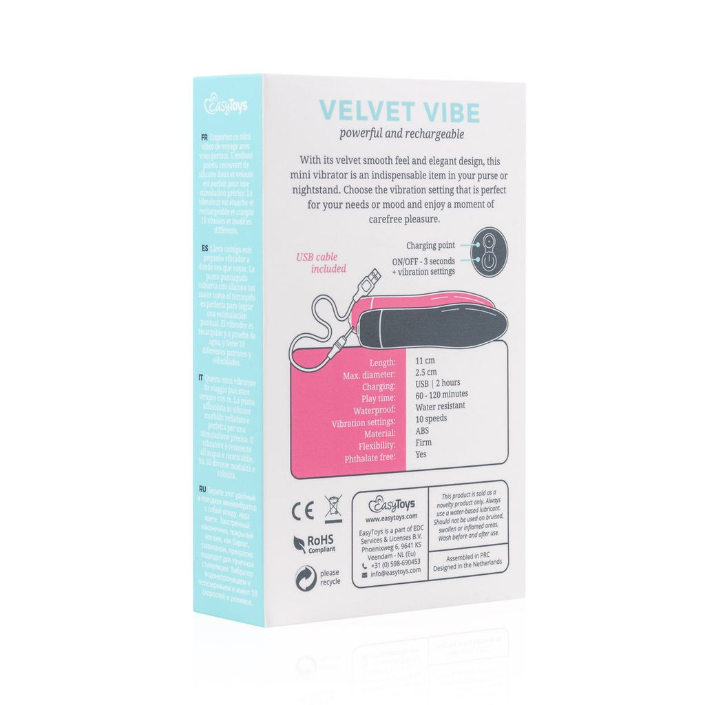 Velvet Vibe - Bullet Vibrator mit 10 Vibrationsstufen - Rosa