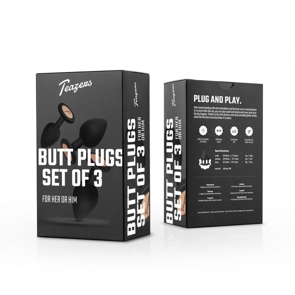 Teazers – Buttplug Set – Schwarz