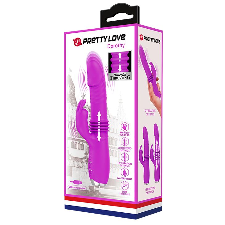 Dorothy - Stoßender Rabbit Vibrator mit Rotation und Klitoris-Stimulator - 12 Vibrationsmodi