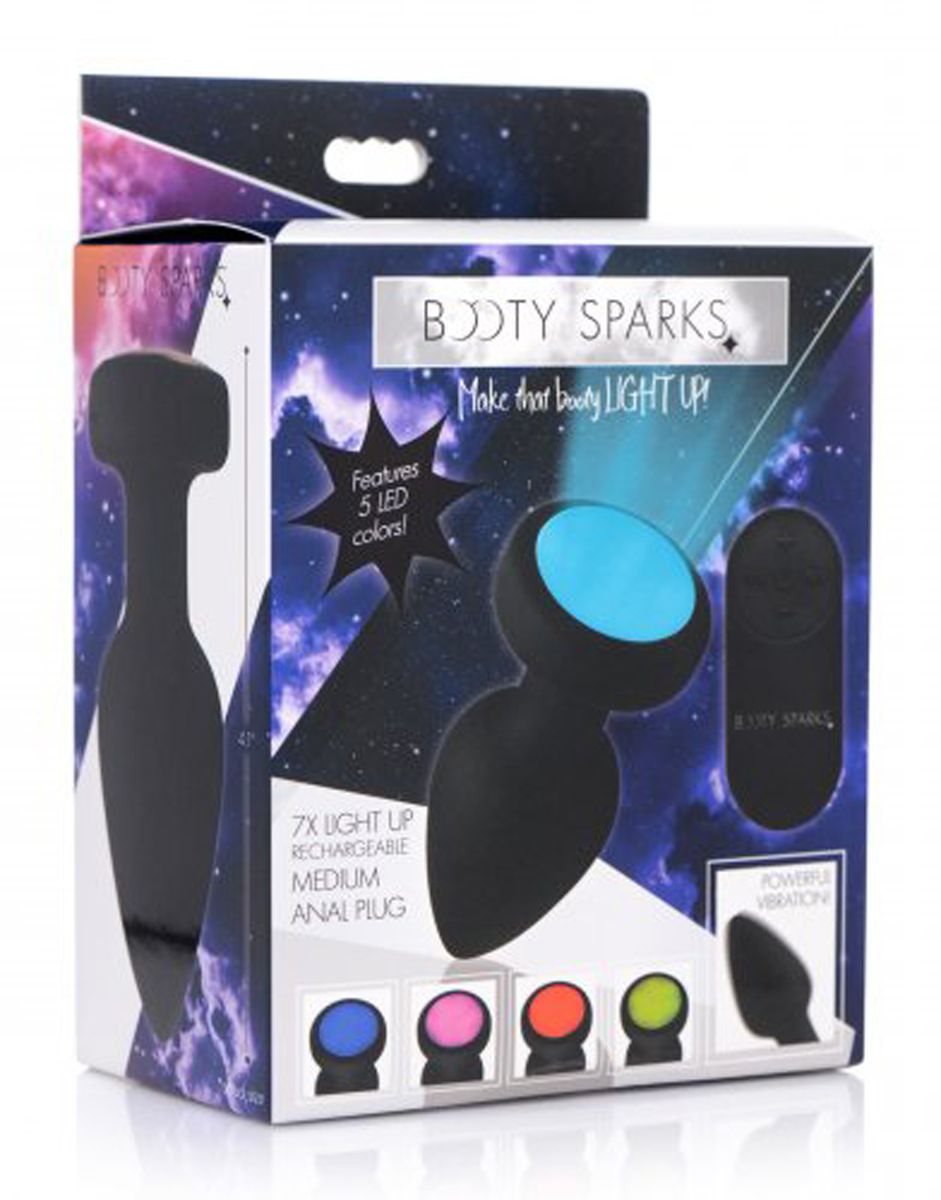 Booty Sparks - Vibrierender Butt Plug mit LED-Beleuchtung - Mittel