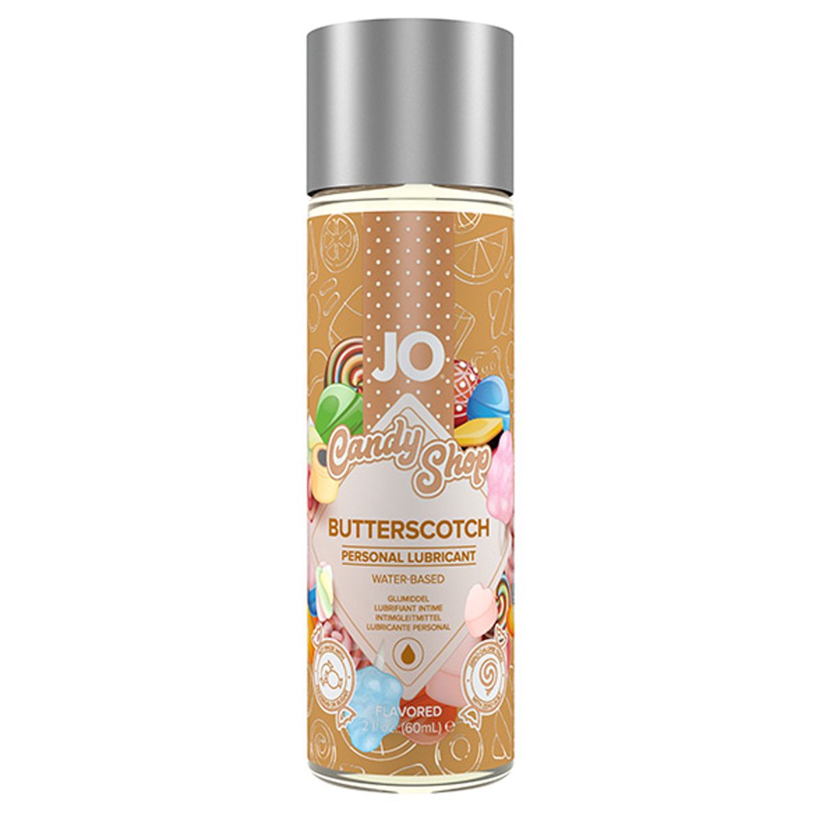 JO Candy Shop H2O Butterscotch Gleitgel auf Wasserbasis mit Geschmack, 60 ml