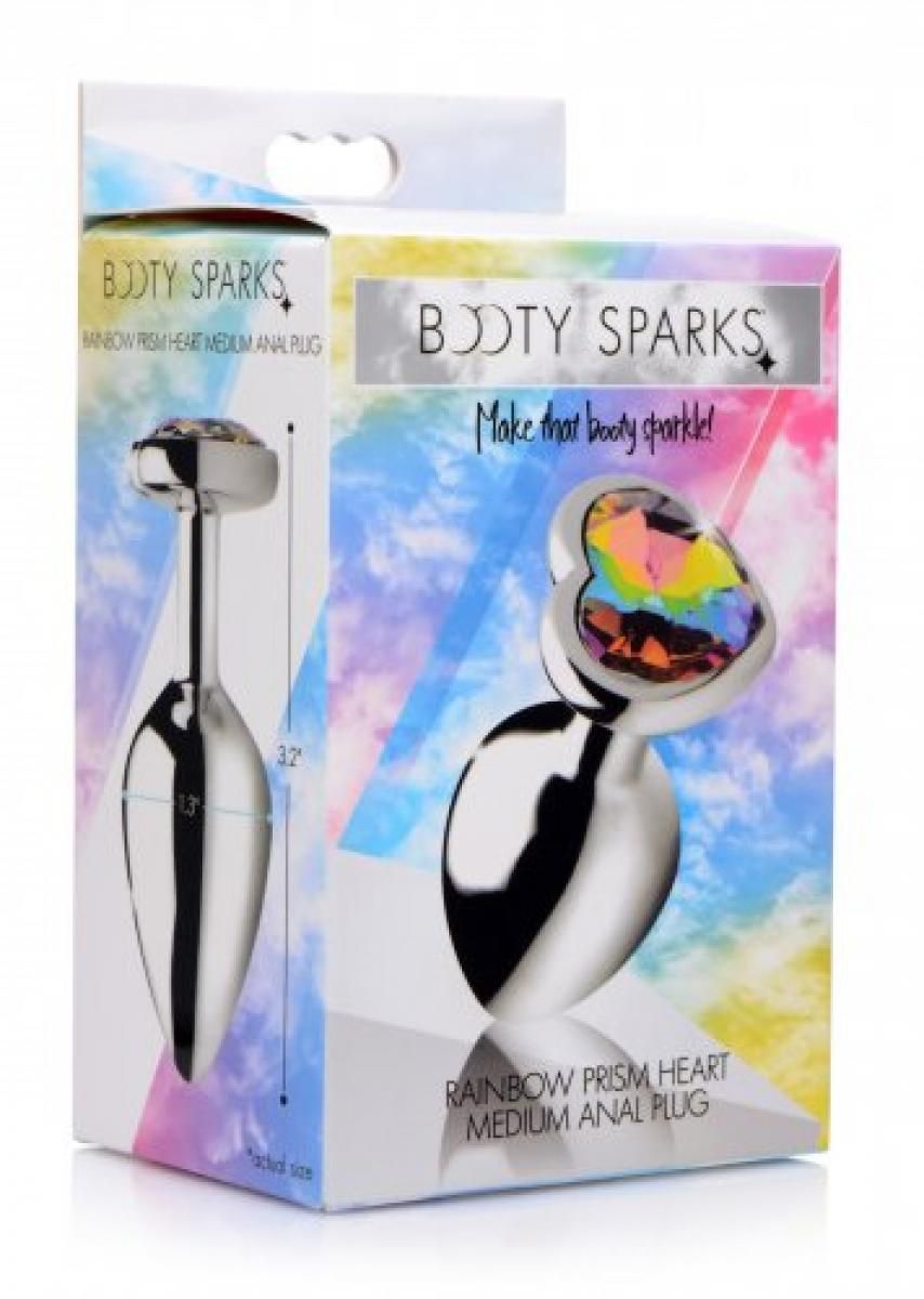 Booty Sparks - Rainbow Heart Butt Plug - Mittel
