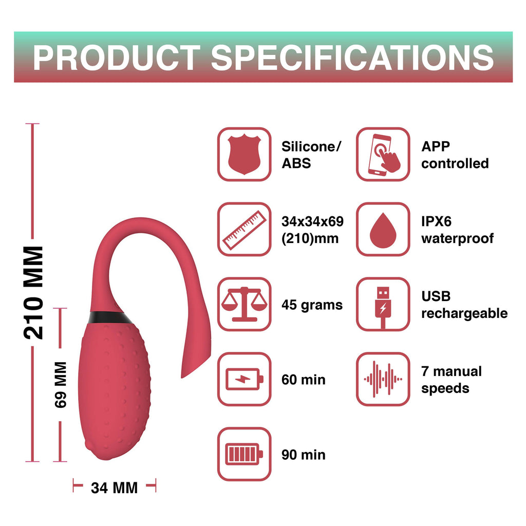 Magic Motion - Fugu Smart Wearable Vibrator - Rot