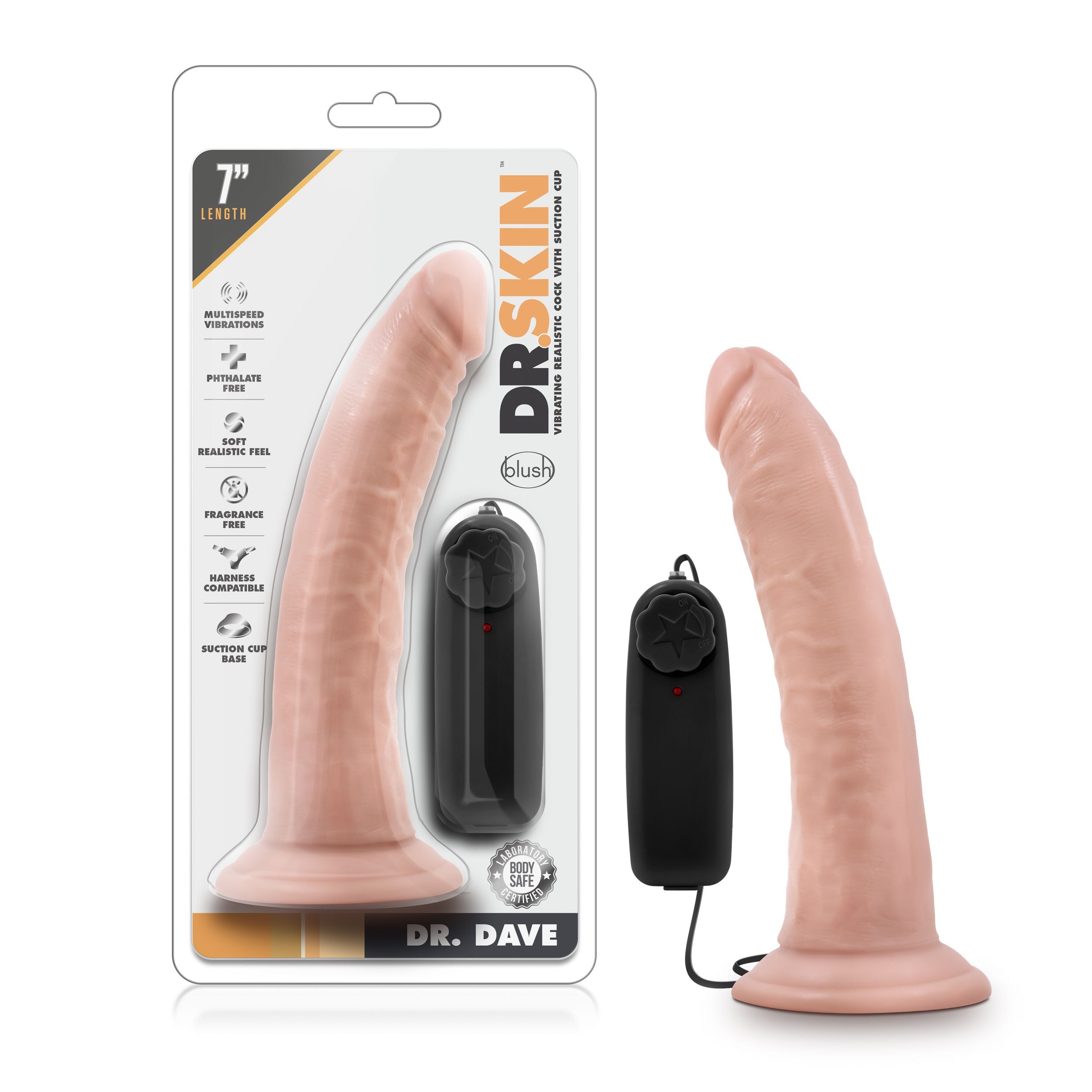 Dr. Skin - Dr. Dave Vibrator mit Saugnapf - Vanilla