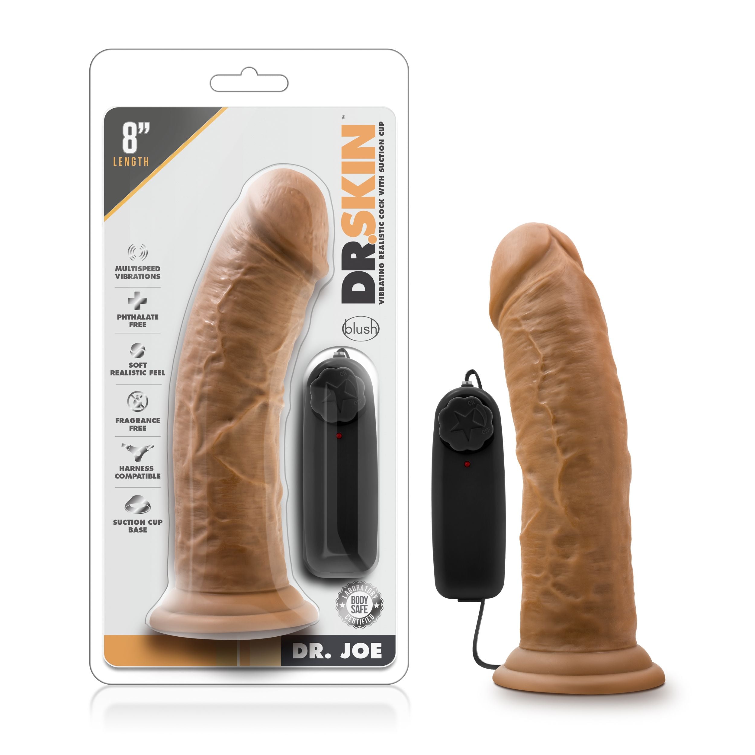 Dr. Skin - Realistischer Vibrator mit Saugnapf und Fernbedienung - 20 cm Vanilla