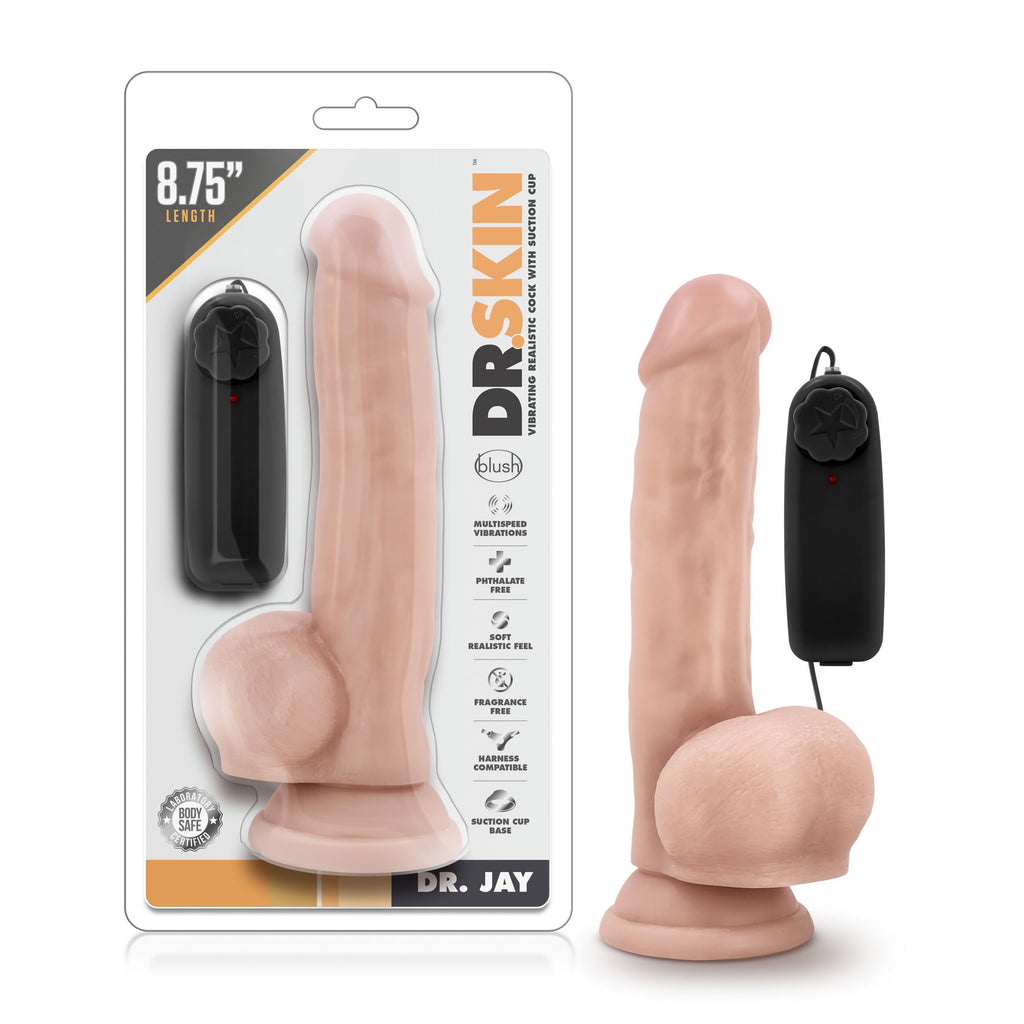 Dr. Skin - Realistischer Vibrator mit Saugnapf Dr. Jay - 22 cm Beige
