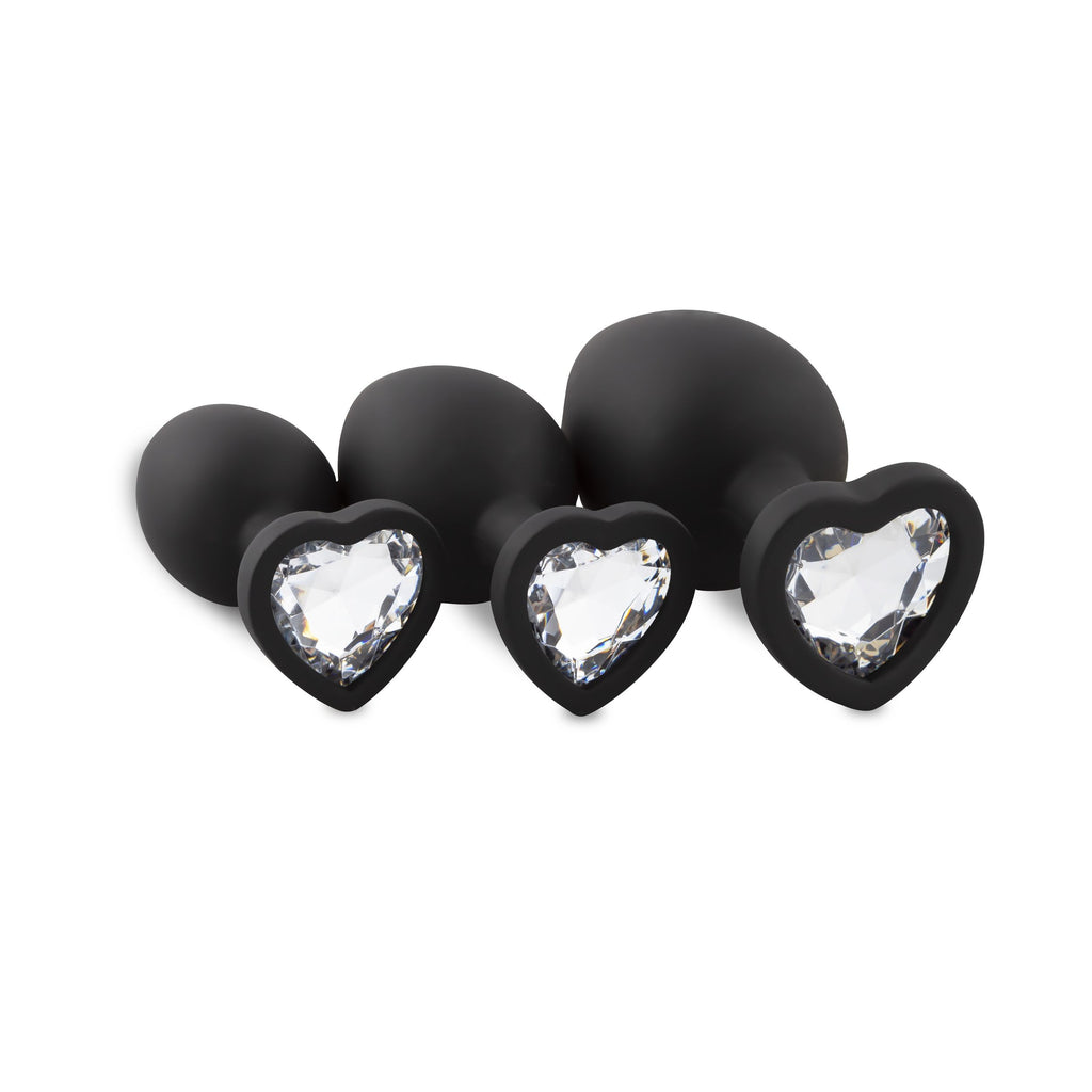Analplug aus Silikon mit Diamant - Herz