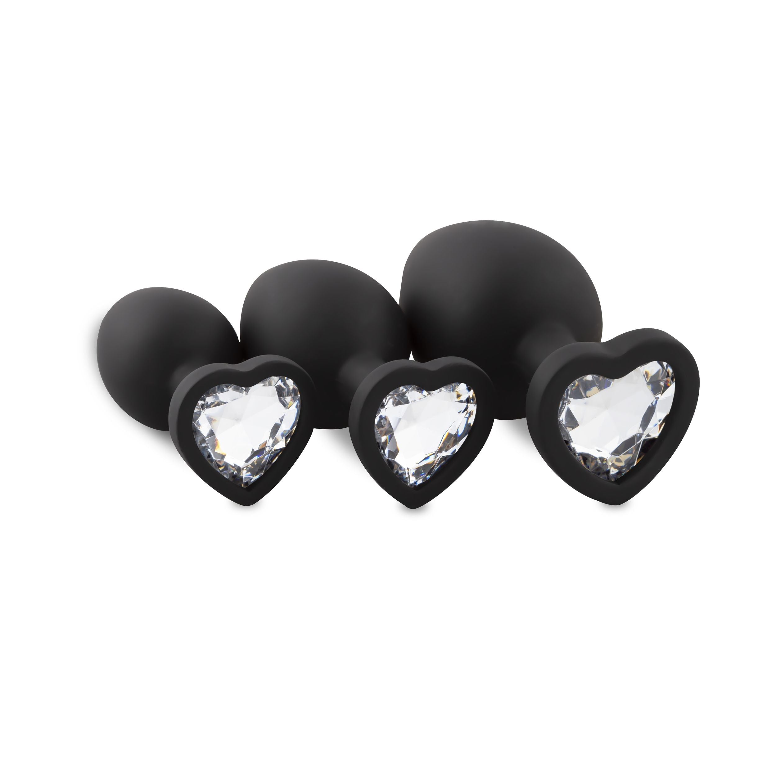 Analplug aus Silikon mit Diamant - Herz