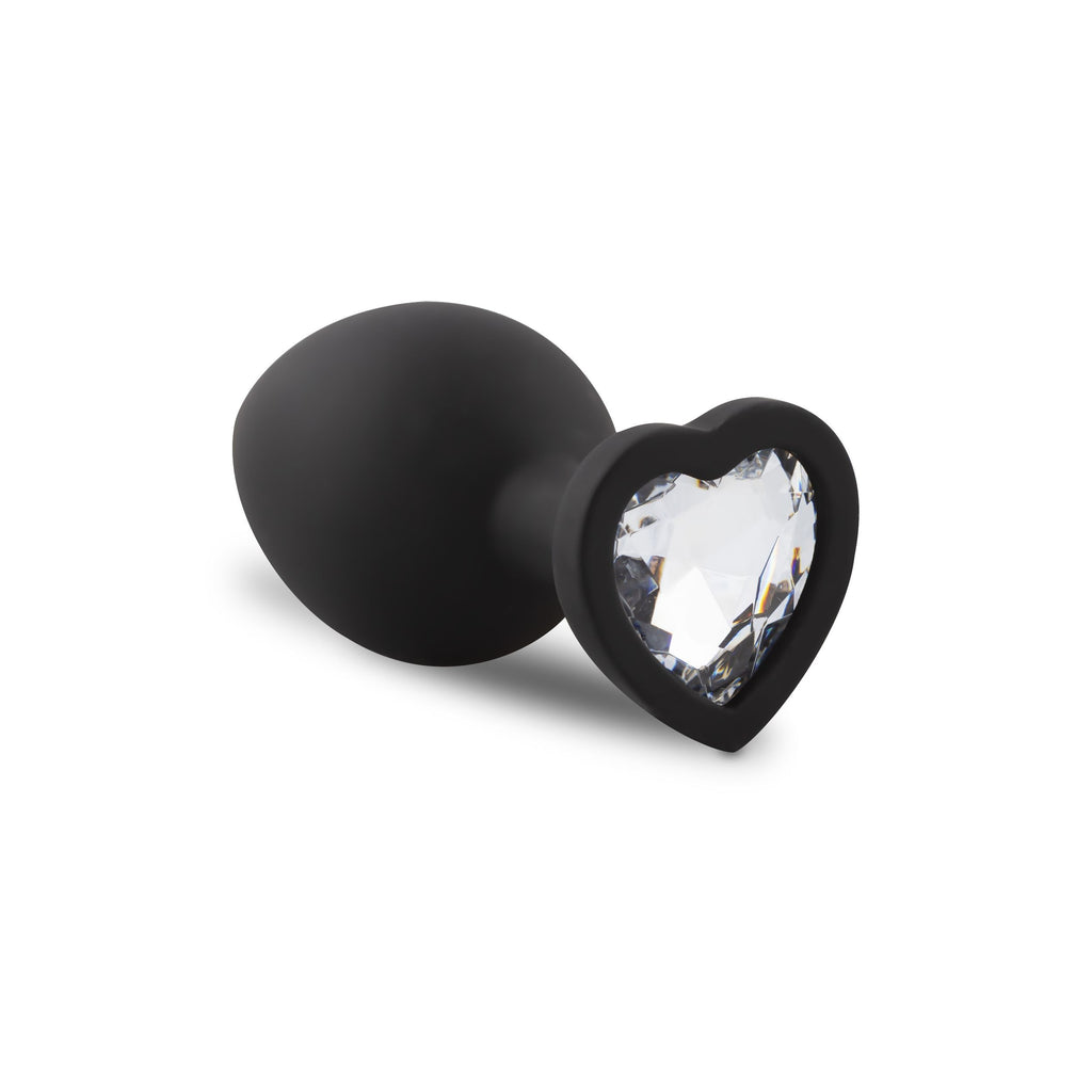 Analplug aus Silikon mit Diamant - Herz